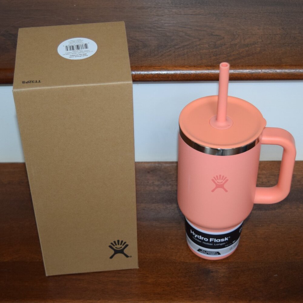 NEW w/ Box Straw Lid Hydro Flask 32 oz All Around Travel Tumbler Mug Sunglow T33 - Picture 5 of 9